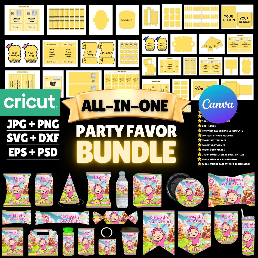 All in One Party Favor Templates, Chip Bag Template, Graduation
