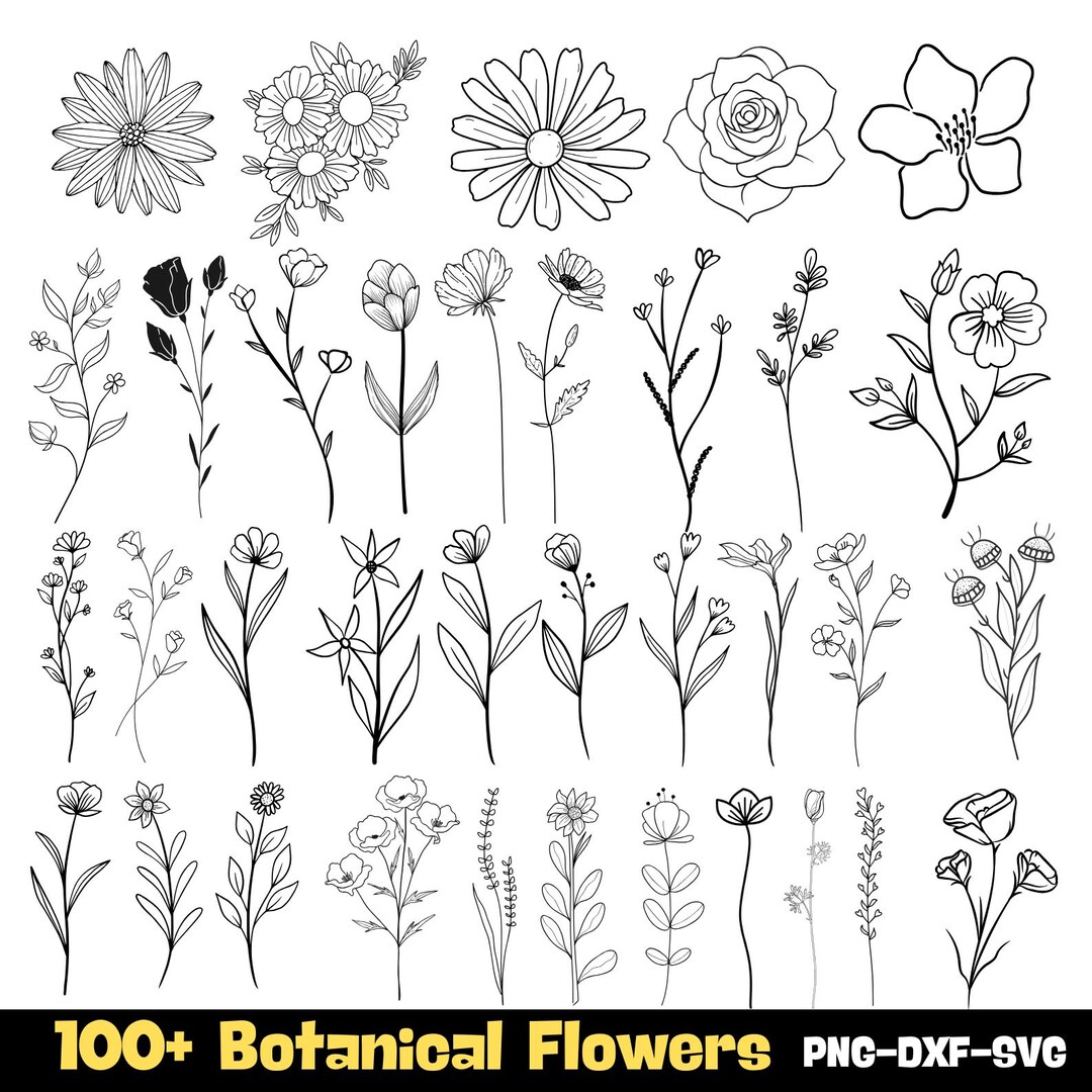 100 Botanical Svg Bundle, Flower Svg Png, Floral Svg Bundle, Flower ...
