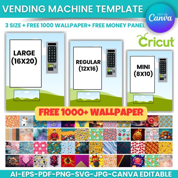 Vending Machine Template, 8x10 12x16 16x20, Free Themes and 1000+ Wallpapers, Editable Easter Vending Machine, Custom template, Canva Edits