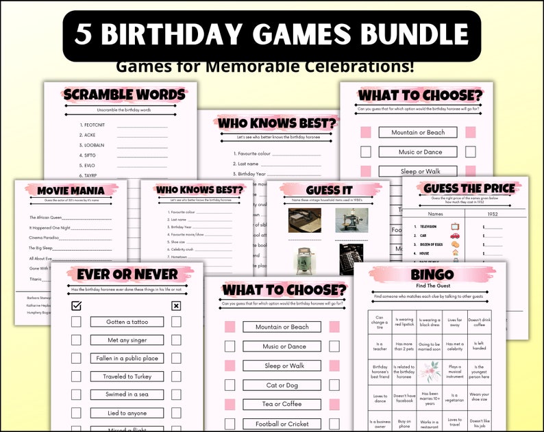 1500 Party Favor Templates Bundle Party Favors Gift Chip Bag Templates