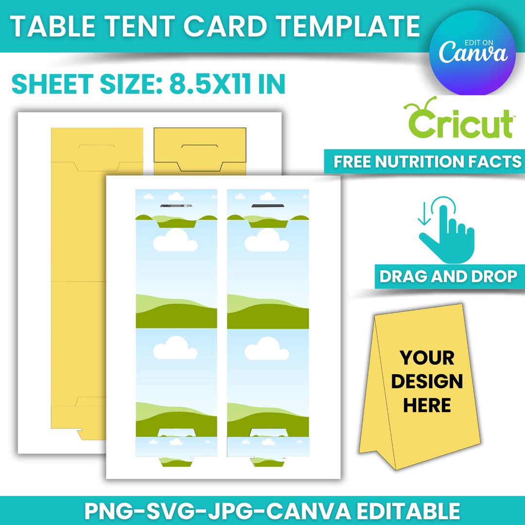 Table Tent Card Template, Food Label Template, Printable Tent Card Svg ...
