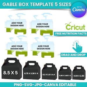 5 Giebel Box Vorlage Bundle, Giebel Box svg, Box svg, Box Vorlage svg, Geschenkbox svg, Box Vorlage Schnittdatei Giebel Box Cricut svg, Party Favor
