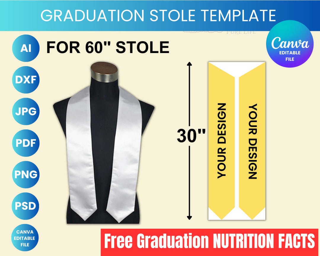 Stole Template, Graduation Stole Template, Stole Template SVG , Canva Stole Template, Graduation Stole Template, Stole Template SVG , Canva