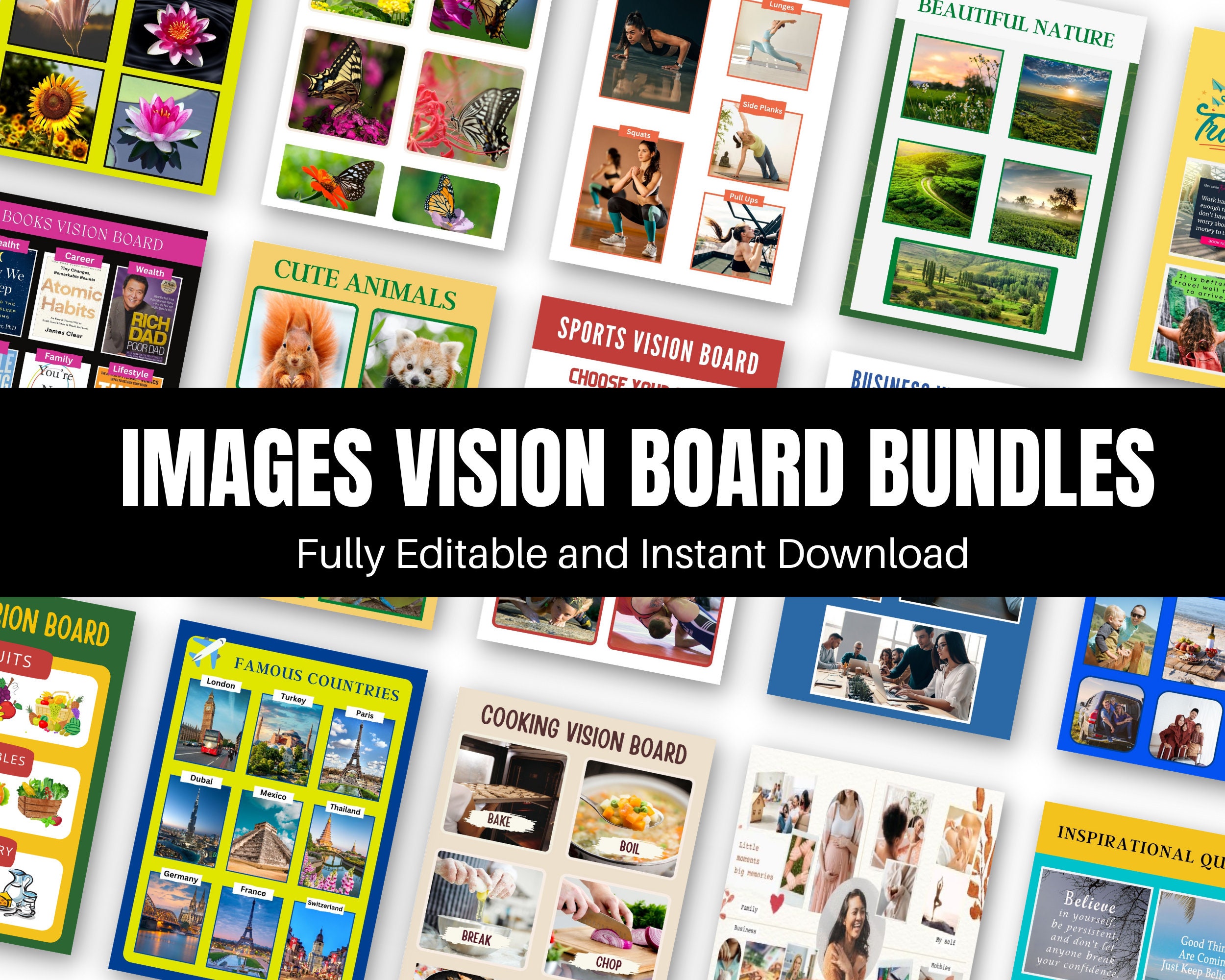 Vision Board Clip Art Book For Girls: 140+ Pictures, Quotes and Words  Vision Board Kit for Kids Supplies for Girls To Manifest Their Best Year  Ever (
