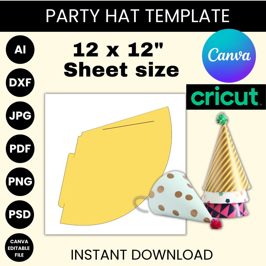 Party Hat Template Party Hat Svg Birthday Hat Template Blank