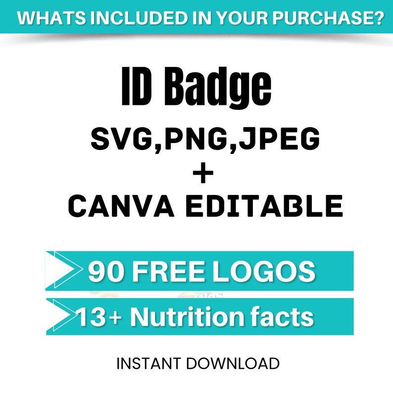 Customizable ID Badge Template: Canva Editable, Printable (digital ...