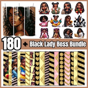 Black Girl Boss PNG Clipart Bundle: Afro Lady Designs (Digital Download)