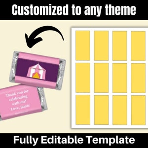 Mini Chocolate Wrapper Template Mini Candy Wrapper Template - Etsy