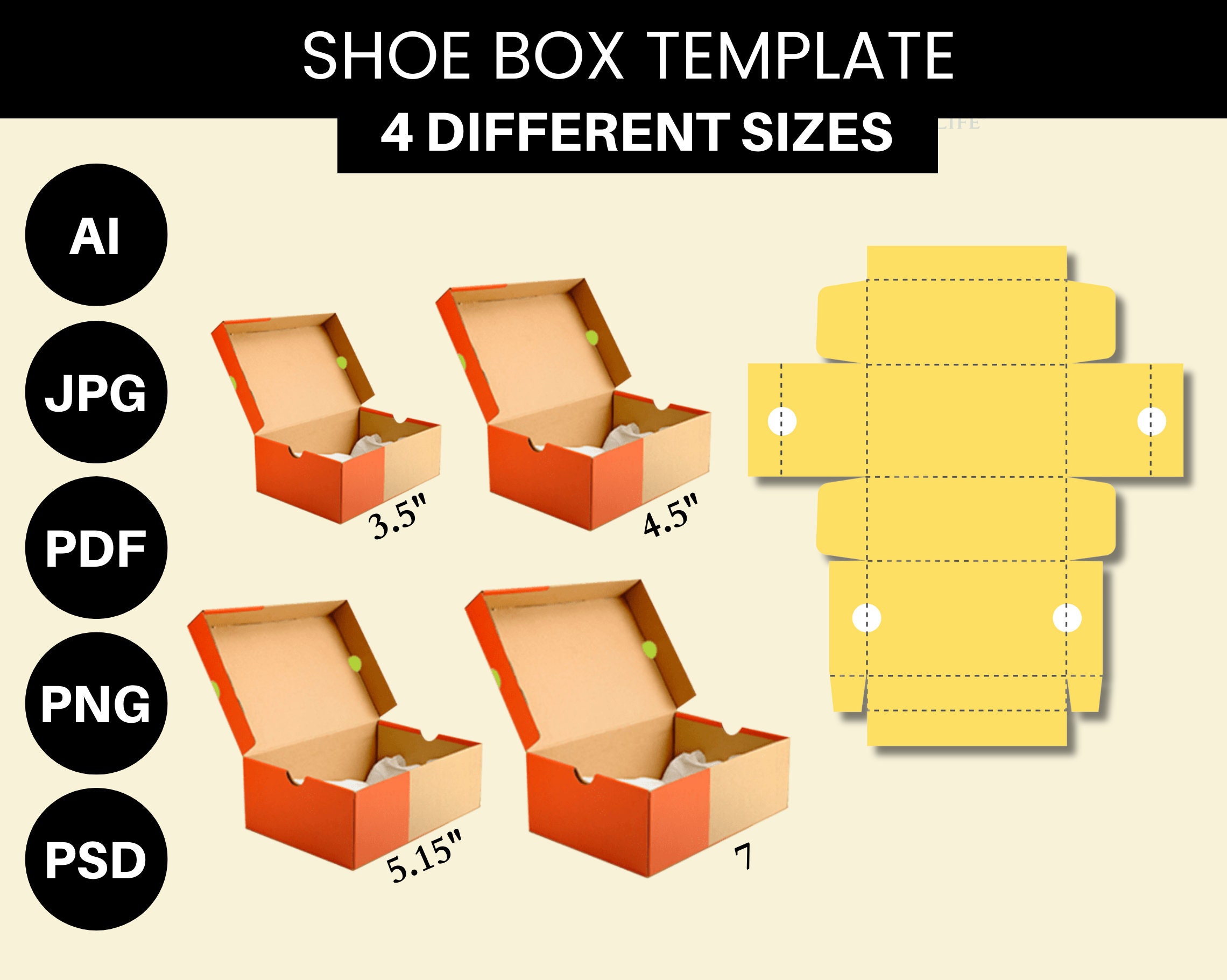 Modello di scatola per scarpe mini size 5.5x3.5x2 -  Italia
