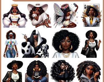 Black Woman Boss PNG-clipartbundel (30 bestanden)