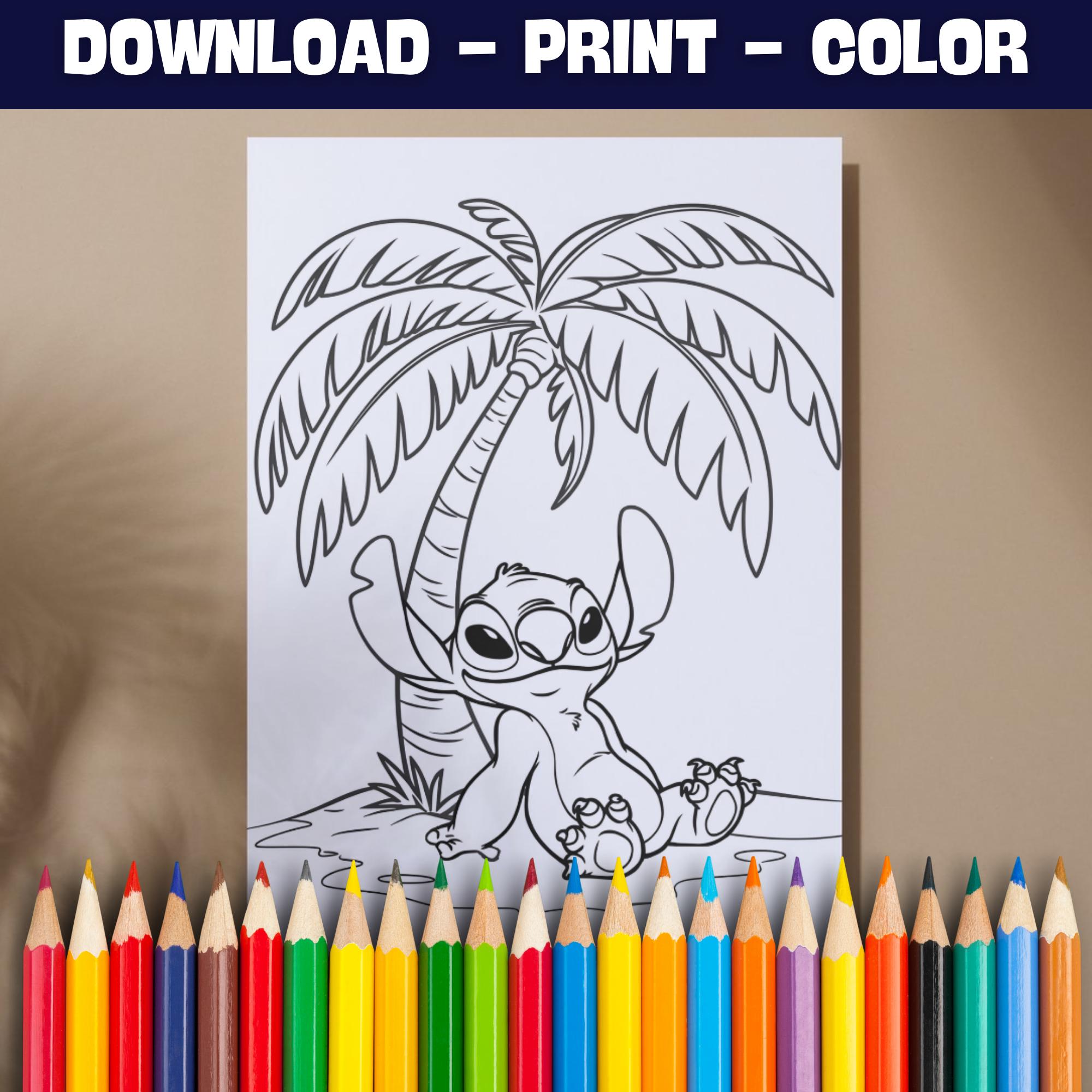 【WONDER WONDER】Tingle Unique Coloring Stitch L Training SK Lilo & Stitch Coloting Pages, STITCH and LILO Adventures