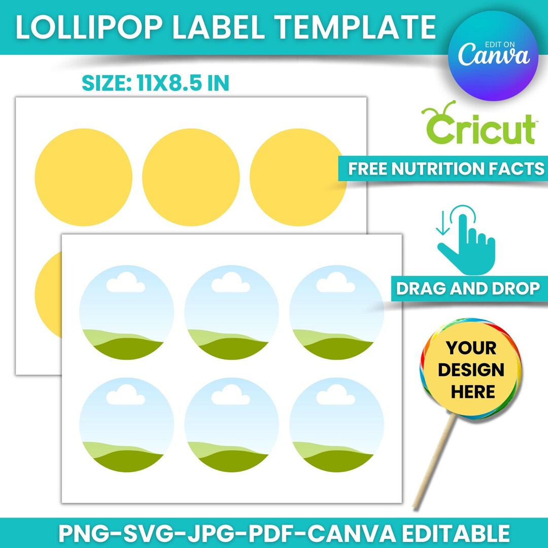 Editable Lollipop Label Template, Lollipop Label Template SVG ...
