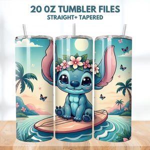 Magic Stitch Floral Watercolor Tumbler, 20oz Skinny Tumbler, Stitch Floral Tumbler Wrap, Sublimation Design, Png Digital File, 300 DPI