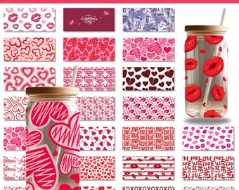 100 Valentine Mug Wrap Designs: 16oz Libbey Sublimation PNG (Digital Download)