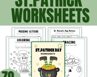 St. Patrick's Day Activity Pack: 70 Printable Coloring Pages (Instant Download)