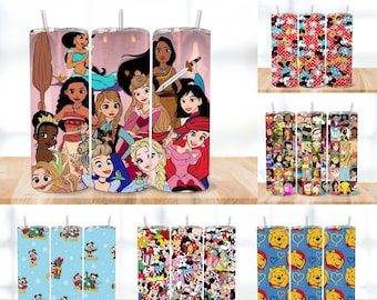 Design del bicchiere della principessa dei cartoni animati: Sublimazione del Regno Magico (download digitale)