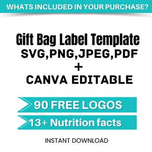 Gift Bag Label, Gift Bag Lab Canva Editable Template| DIY | Birthday ...