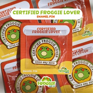 Zertifizierter Froschliebhaber – Emaille-Anstecknadel | Niedliche Emaille-Anstecknadel | Harte Emaille-Anstecknadel | Froschliebhaber | Frosch-Anstecknadeln | Froschkunst | Tier-Emaille-Anstecknadel