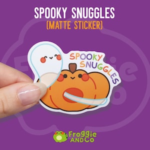 Spooky Snuggles - Frog Sticker | Cute Matte Die Cut Sticker | Waterbottle Sticker | Frog Lovers | Spooky Sticker | Halloween Stickers