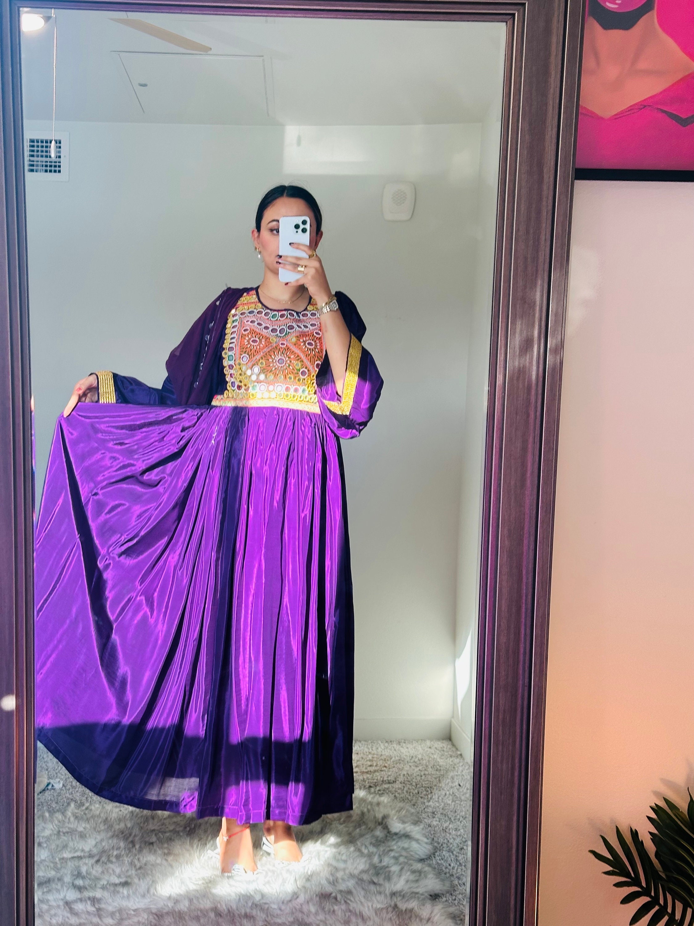 purple afghani dress Purple Charmaghzani Afghan Dress