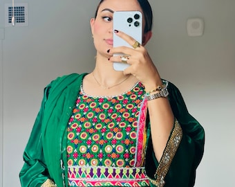 Groene Afghaanse jurk