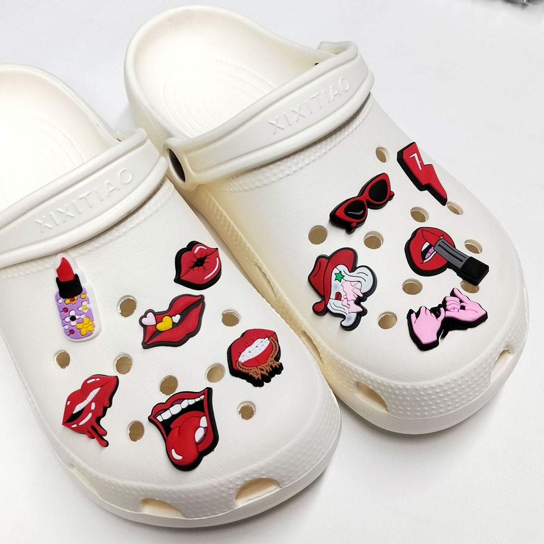 Croc Charm Pin Red Lip Shoe Charms Girly Charm for Crocs Etsy