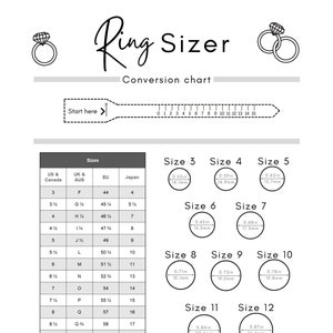 Printable Ring Sizer Ring Size Finder Ring Size Measuring Tool