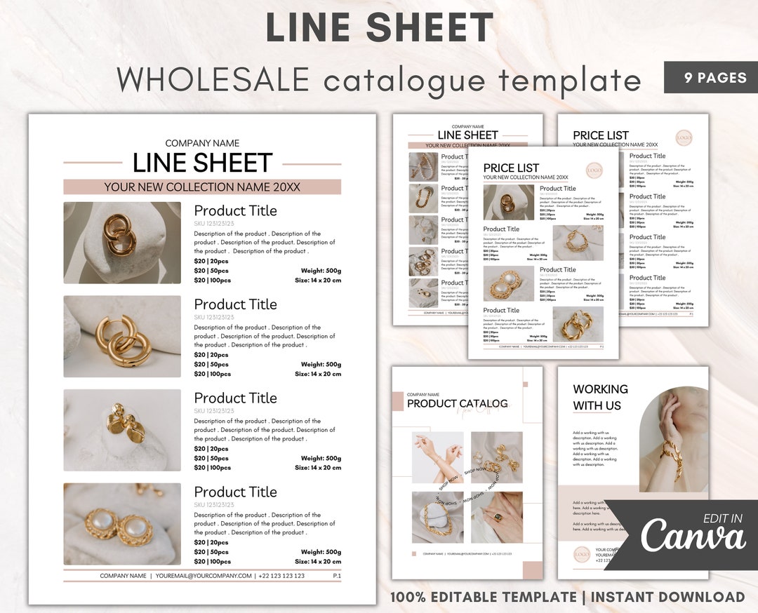Line Sheet Template Wholesale Catalog Editable Wholesale Template Line Sheet Template Wholesale Catalog Editable Wholesale Template