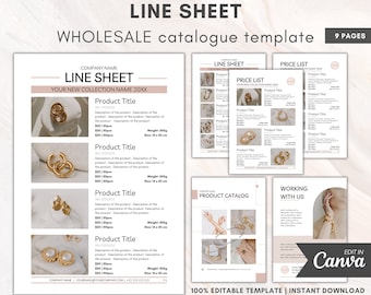 Wholesale Line Sheet Template, Editable Catalog, Canva Layout (Digital Download)