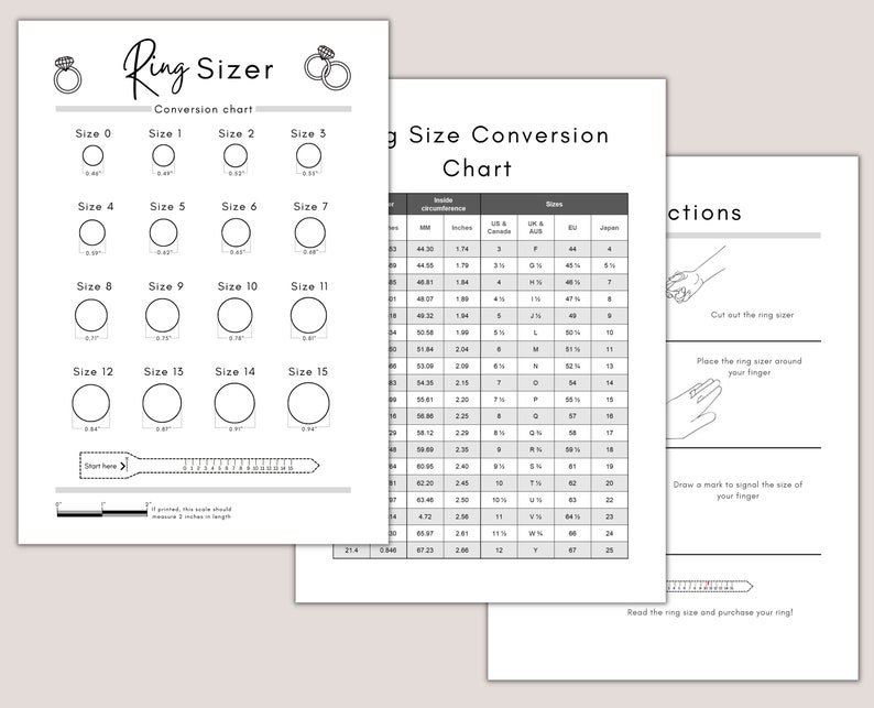 Printable Ring Sizer | Ring Size Inches | Printable Measuring Tool ...