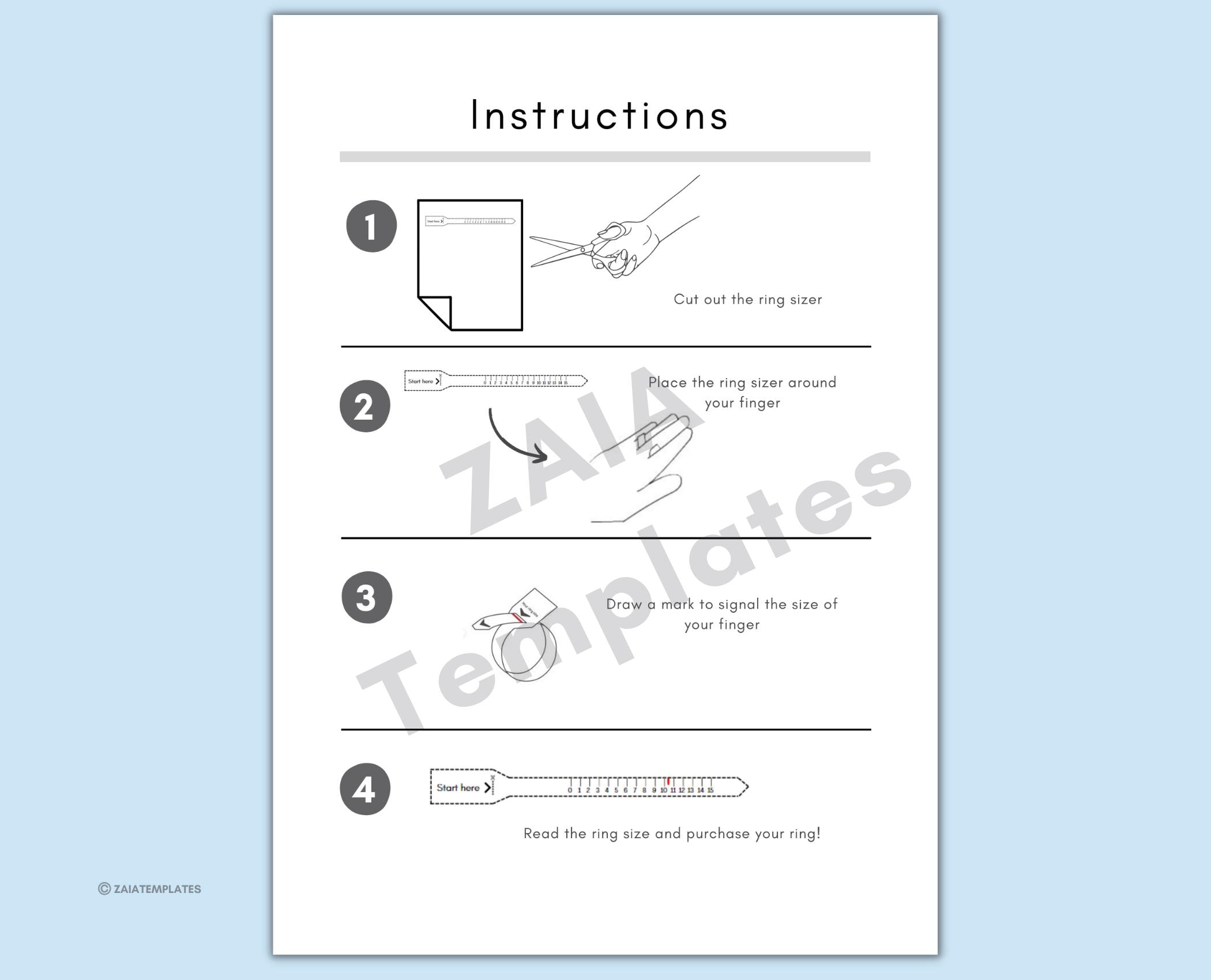 Printable Ring Sizer Pdf – Instant Download | Universal US/EU/AU Ring ...