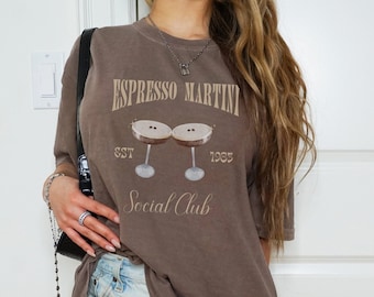 Espresso Martini tshirt Retro Cocktail shirt Espresso Martini Club Shirt Signature Cocktail tshirt Espresso Social Club