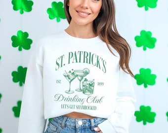 St Patricks Day Sweatshirt St Paddys Crewneck Lets Get Shamrocked St Patricks Day Drinking Club Shirt St Pattys Pub Crawl Shamrock shirt
