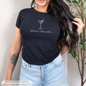 Dirty Martini Baby Tee Martini Coquette Crop Top Martini Shirt y2k baby tee Dirty Martini Please Cocktail tshirt Tini Time vintage tee