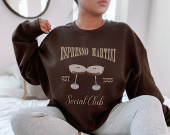 Espresso Martini Sweatshirt Retro Cocktail crewneck Espresso Martini Club Shirt Signature Cocktail Sweatshirt Espresso Social Club Pullover