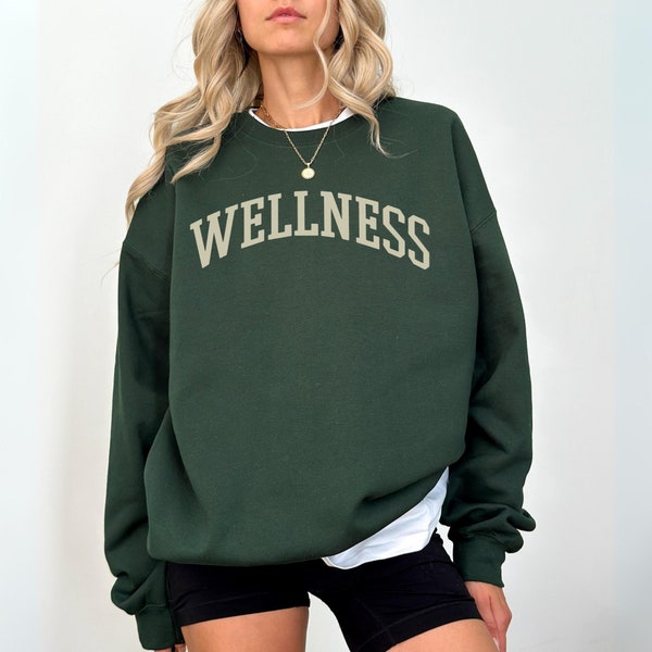 Wellness Crewneck Sweatshirt, Sporty Chic Style Pullover, Preppy Sweatshirt, Collegiate Style Pullover, Tennis Sweatshirt, Wellness Club