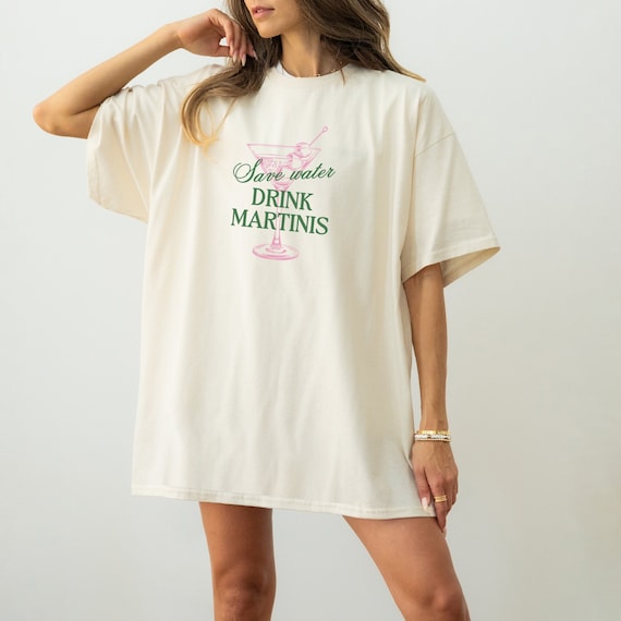 Martini Tshirt Save Water Drink Martinis Shirt Tini Time t-shirt Martini Lover Gift Alcohol Top Dirty Martini Social Club Tinis and Bikinis
