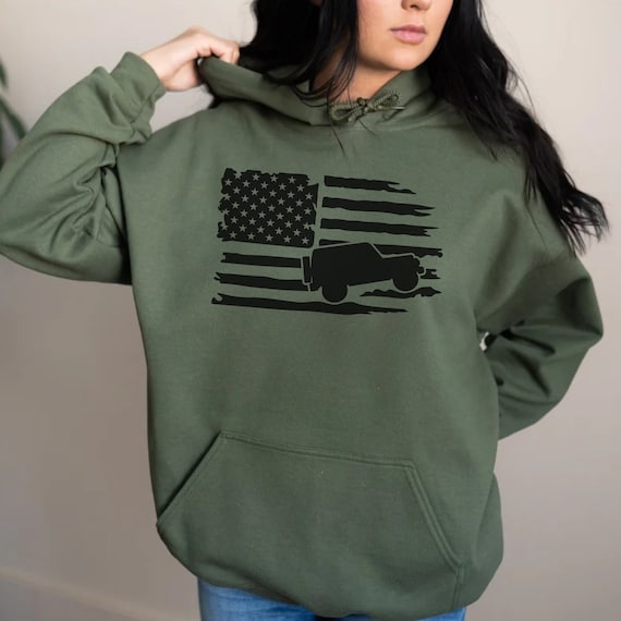 Off Roading Hoodie 4x4 Sweater American Offroading Flag Sweater
