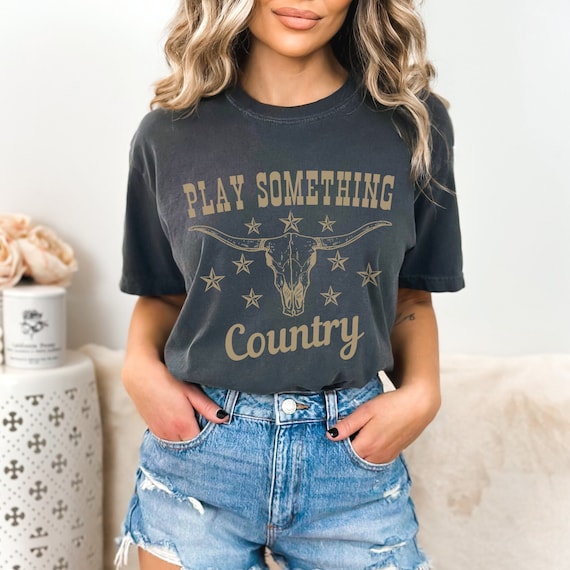 Western Graphic Tee Country Music Shirt Comfort Colors Shirt Play Something Country Tshirt 90s Country Music Shirt Country Concert Shirt