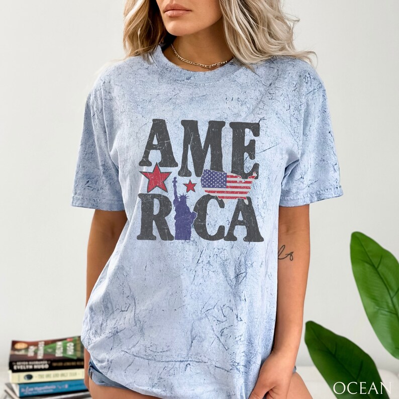 Comfort Colors Fourth of July Shirt USA Graphic Tee 4th of July Tshirt ...