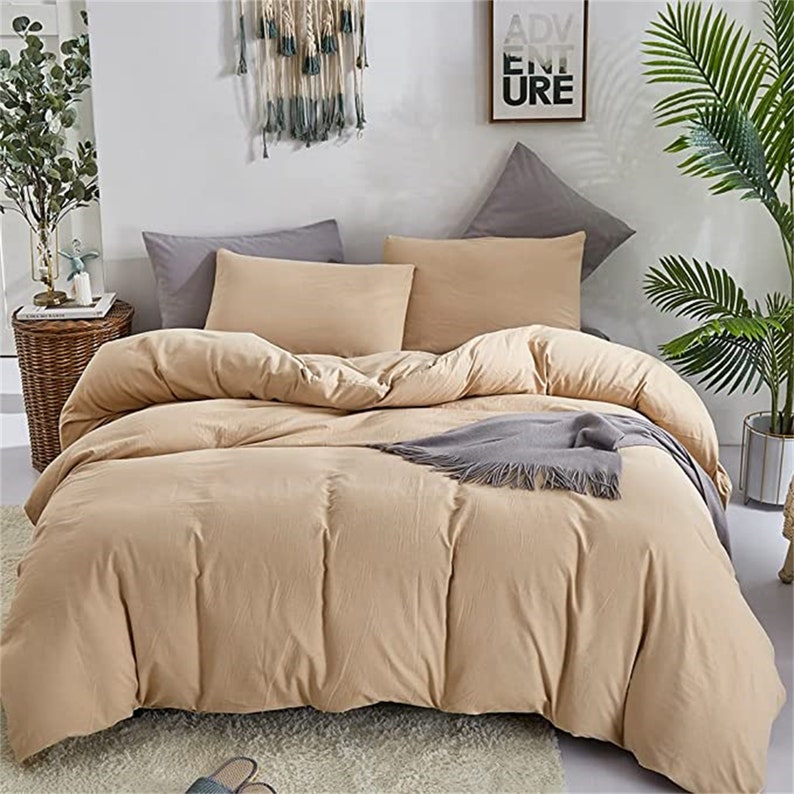 Champagne Comforter Set Full Light Brown Bedding Comforter Set Full Solid Khaki Bed best Comforter Sets