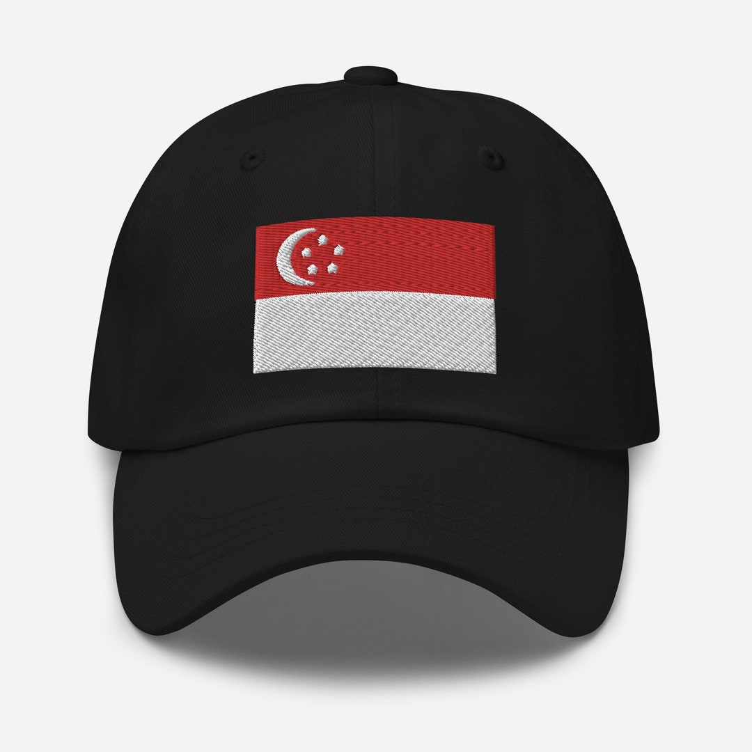 Singapore Flag Hat, Singaporean Flag Embroidered Cap, Singapore Gifts