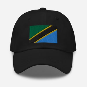 Tanzania Flag Embroidered Hat, Tanzanian Flag Baseball Cap, Tanzania Gifts, Tanzania Native, Tanzania Souvenir, Tanzanian American