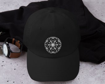 Seed of Life Hat, Flower of Life Embroidered Baseball Cap, Sacred Geometry, Geometric Circle, Tree of Life, Mandalas, Multiple Colors