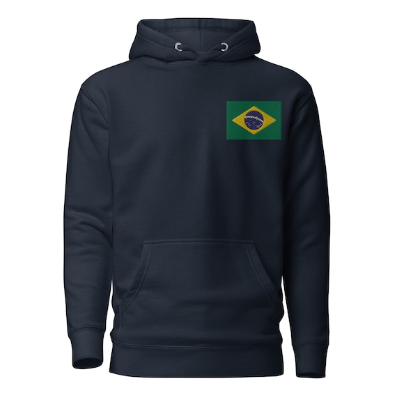 Brazil Flag Embroidered Hoodie Sweatshirt Brazil Soccer Futbol