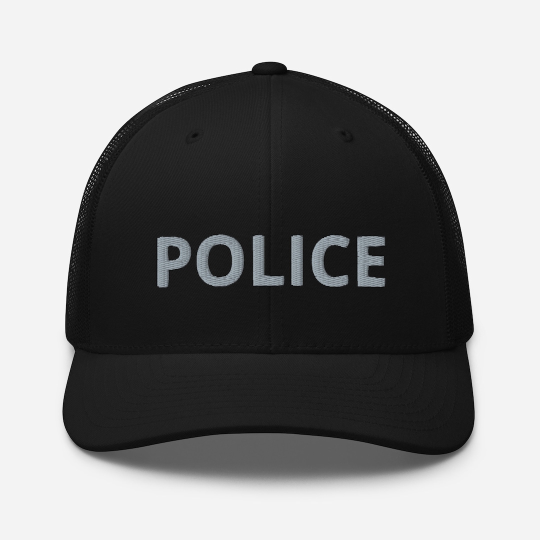 Police Hat, Police Embroidered Trucker Hat, Police Gifts, Police