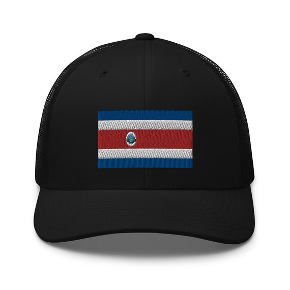 Costa Rica Flag Embroidered Hat, Costa Rican Flag Cap, Costa Rica