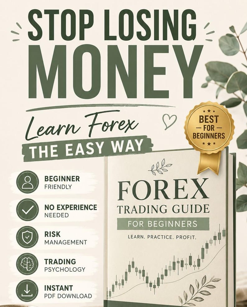 Forex Trading Guide For Beginners, Posters and Journal Included, Trading Gift, Instant Download image 1