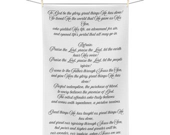 Toalla de cocina cristiana, versículo bíblico, a Dios sea la gloria.