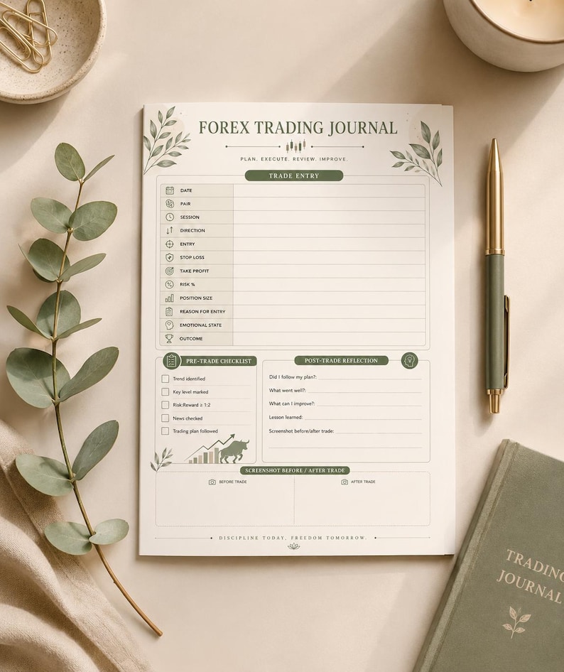 Forex Trading Guide For Beginners, Posters and Journal Included, Trading Gift, Instant Download image 9